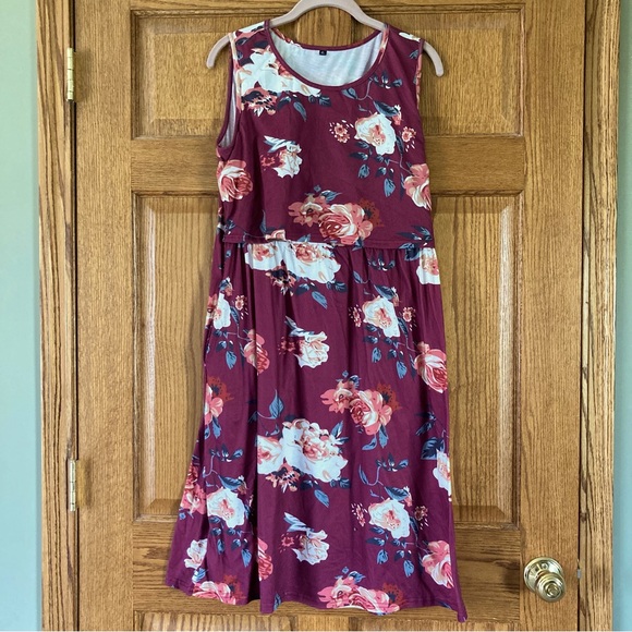 5/$15 Floral Sleeveless Nursing Dress XL Maternity - Picture 1 of 11
